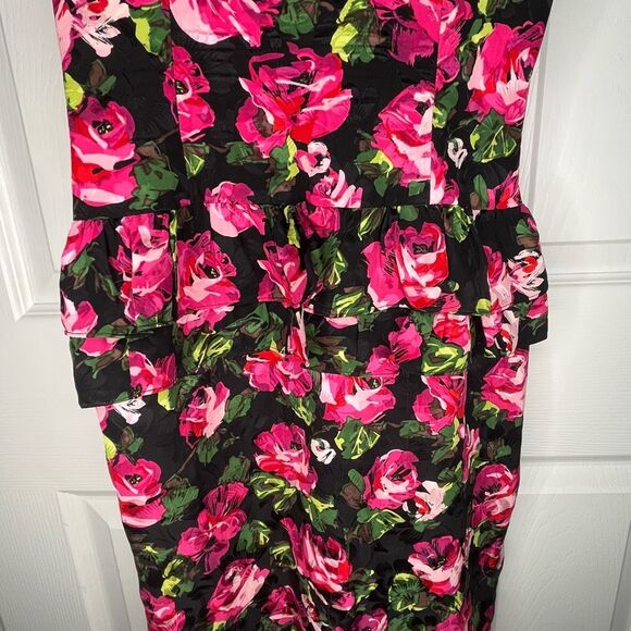 Vintage Silk Form Fitting Dress Floral Size 4 - Picture 3 of 14